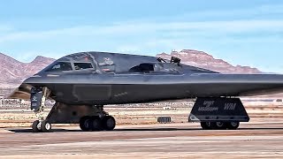 B2 Bomber Flight Operations At Nellis AFB [upl. by Naihs513]