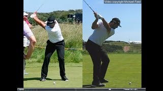 Jon Rahm golf swing  Long Iron faceon amp downtheline July 2017 [upl. by Jocelyne]