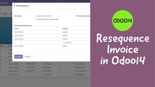 How To Re Sequence Invoice In Odoo14  Odoo 14 Accounting [upl. by Machos]