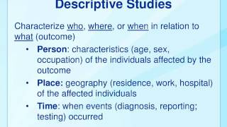 4 Descriptive and Analytical Studies  CPP NCD Epidemiology [upl. by Devitt]