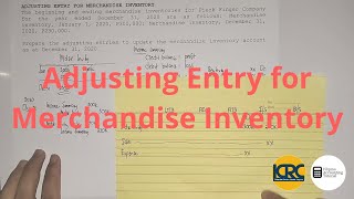 Basic Accounting  Adjusting Entry for Merchandise Inventory [upl. by Eneluj]