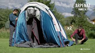 Camping tent  Arpenaz 41 FampB  4 Person  1 Bedroom [upl. by Ariaj]