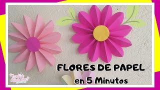 Como hacer FLORES DE PAPEL fáciles En Menos de 5 MINUTOS [upl. by Adnahsor]