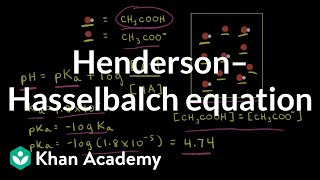 Henderson–Hasselbalch equation  Acids and bases  AP Chemistry  Khan Academy [upl. by Maltz]