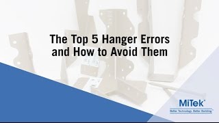 JOBSITE TIPS  Top 5 Joist Hanger Errors [upl. by Mirak]