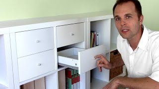 How to assemble Ikea bookshelf drawers  EXPEDIT KALLAX shelf [upl. by Ellehcer]