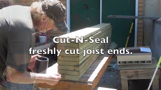 DIY Deck Part 5  Attaching Joists amp Beam to Stratton Brackets [upl. by Araek311]