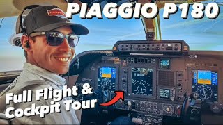 Piaggio P180 Avanti Flight Inflight Cockpit Tour [upl. by Ydneh]