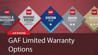 GAF Limited Warranty Options  GAF Roofing [upl. by Keller]