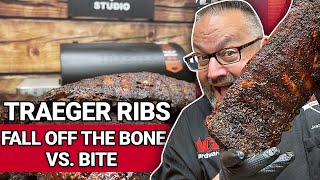 Traeger Ribs Fall Off The Bone vs Bite [upl. by Abisia416]