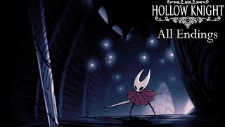 Hollow Knight  All Endings Including Godmaster DLC Endings [upl. by Niwre]