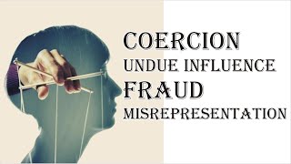 Coercion Undue Influence Fraud Misrepresentation  Indian Contract Act 1872  Law Guru [upl. by Susie706]