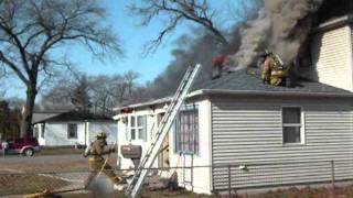 Flashover Or Backdraft Occurs While Crews Are In A Working House Fire In New Chicago [upl. by Wrdna]