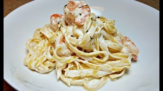 Easy Creamy Pasta Sauce  Creamy Shrimp Fettuccini Pasta Recipe [upl. by Tades]