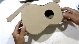 How to make an Acoustic Guitar from cardboard [upl. by Marlowe774]