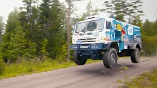 Kamaz T4 Dakar Truck Chases a Volkswagen Polo R WRC [upl. by Eihtak]