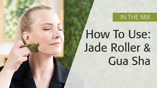 How To Use Jade Roller And Gua Sha Demonstration  Eminence Organics [upl. by Nosduh965]