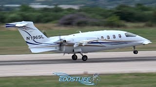 Piaggio P180 Avanti II Closeup Takeoff [upl. by Ellirehs]