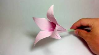 Origami Flower  Lily 100th video [upl. by Attenod]