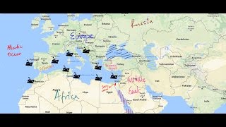 Countries and Trade Routes near Mediterranean Sea [upl. by Ariaes]