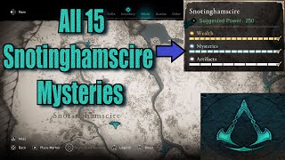 Assassins Creed Valhalla All Snotinghamscire Mysteries Locations guide [upl. by Nileuqay]