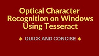 How to Install Tesseract OCR Python on Windows 1087 [upl. by Yelyah]