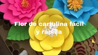 Cómo hacer flores de cartulina fácil y rápido [upl. by Ahtelat260]