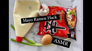 Mayo Ramen Nongshim Shin Ramyun instant noodle  ASMR  Kewpie mayo and garlic hack [upl. by Alimrahs]