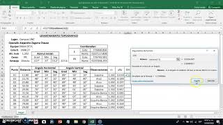 Topografía  Taquimetría  calculo de libreta de campo excel [upl. by Acimehs]