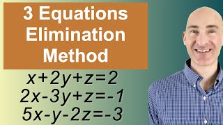 Solving Systems of 3 Equations Elimination [upl. by Llertrac]