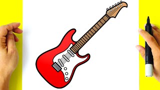 Como DESENHAR uma GUITARRA  Como DIBUJAR una GUITARRA  How to DRAW an ELECTRIC GUITAR [upl. by Gylys]