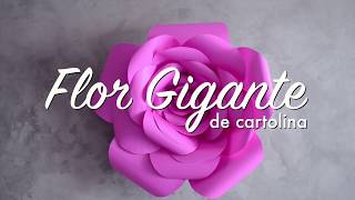 Como Fazer Flor Gigante de Cartolina  Decoração  DIY [upl. by Lerrej]