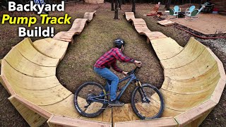 Backyard WOODEN Pump Track Build part 3  180 Degree Berm and A New Bike [upl. by Vaughan997]