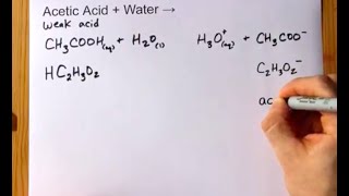 Acetic Acid  Water   acetate and hydronium ions [upl. by Darom]