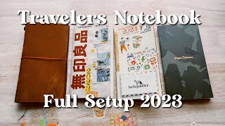 Travelers Notebook Journal FULL SET UP 2023  Janethecrazy [upl. by Putnem134]