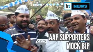 Rinkiya ke papa AAP workers mock BJPs Manoj Tiwari with parody song [upl. by Aicrop]