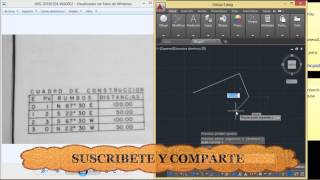 Como dibujar plano en Auto Cad con rumbos topográficos [upl. by Anaeerb73]