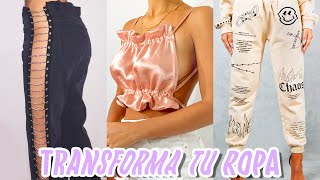 TRANSFORMA TU ROPA VIEJA A NUEVA 5 IDEAS THRIFT FLIP AESTHETIC  Tutoriales Belen [upl. by Inoue]