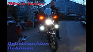 Africa Twin  CRF1000  Zusatzscheinwerfer  Nebelleuchten  Anbau  Anleitung [upl. by Bomke]