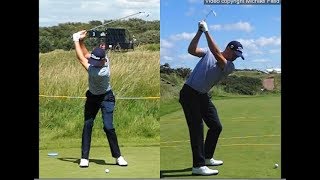 Justin Thomas golf swing  Long Iron faceon amp downtheline July 2017 [upl. by Reiss]