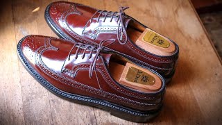 SHELL CORDOVAN SHOES Care and Maintenance for Shell Cordovan Allen Edmonds Alden amp Florsheim [upl. by Aneehsyt]