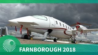 Farnborough 2018 Piaggio Aerospace P180 Avanti EVO and P1HH HammerHead [upl. by Rafaela773]