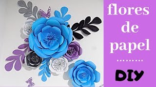 COMO HACER FLORES GIGANTES DE PAPEL EN 5 MINUTOS FÁCIL DIY [upl. by Emmeram]