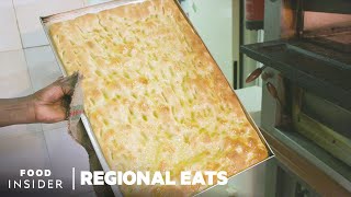 How Traditional Italian Focaccia Bread Is Made In Genoa Italy  Regional Eats [upl. by Weiler202]