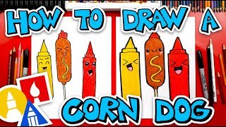 How To Draw Funny Corn Dog Mustard And Ketchup [upl. by Anirtap]