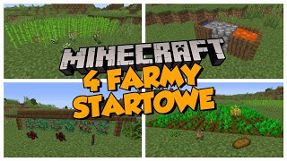 4 podstawowe farmy na początek survivalu  Minecraft dla początkujących 001 [upl. by Ardelis768]