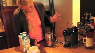 Nespresso Aeroccino Plus Frother Review Frothing Almond Milk [upl. by Reichel376]